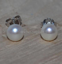Joyería de perlas de agua dulce, pendientes de tuerca de perlas de Color blanco Natural, joyería de plata esterlina S925, AAA, 5,5-6MM, regalo de Navidad 2024 - compra barato