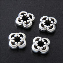20pcs  Silver Color Lovely Four Leaf Clover Charms Lucky Bead Nature Pendant Finding Jewelry Handmade Supplies 10x10x4mm A3070 2024 - buy cheap