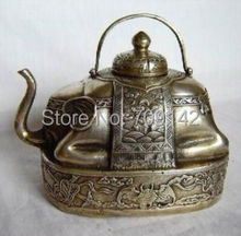 Decoration Decor Old Handwork wonderful Tibet silver elephant teapot Statue Tibet Miao Antique Old Silver 2024 - buy cheap