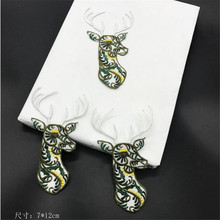 3Pcs Deer Applique Clothing Embroidery Patch Fabric Sticker Iron On Patch Craft Sewing Repair Embroidered 12X7cm BJ0455 2024 - buy cheap