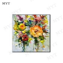 Abstract Thick Oil Color Flowers Wall Pictures On Canvas Handpainted Oil Painting Wall Art For Living Room Home Decor No Framed 2024 - buy cheap