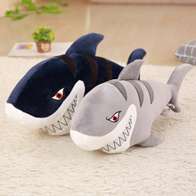 Brinquedo de pelúcia de tubarão, brinquedo de pelúcia macio de simulação, animais do mar, tamanho grande, almofada de travesseiro para crianças, presente de aniversário 2024 - compre barato