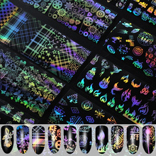 4*100cm Fashion Holographic Nail Foil Transfer Decal For Nails Stickers  Bamboo Leaf Panda Alien Fire Flame Nail art Decoration 2024 - buy cheap