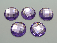 Diamante de imitación acrílico morado, Diamante de imitación redondo, de gemas, 18mm, sin agujero 2024 - compra barato
