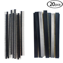 20pcs/10 pairs 40 Pin 1x40 Single Row Male and Female 2.54 Breakable Pin Header PCB JST Connector Strip for Arduino Black 2024 - buy cheap