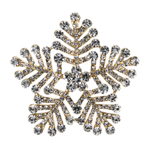 Wholesale Clear Rhinestone Crystal Diamante Snowflake Christmas Brooch Jewelry Gifts 2024 - buy cheap