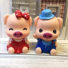 Cute Cartoon Pig Piggy Bank Coins Saving Money Box Anti-wrest Silicone Children's Bank Birthday Present Home Decoration 2024 - buy cheap