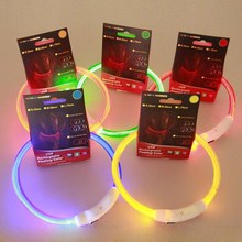 Collares Led recargables para Perros, Mascotas, ajustables, parpadeantes, nocturna, de plástico, color sólido, AA 2024 - compra barato