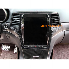 Car Garnish Trim Carbon Fibre Center Console Decoration Navigation Box 1pcs For Jeep Grand Cherokee 2014 2015 2016 2017 2018 2024 - buy cheap