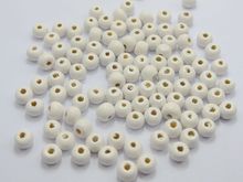 300 branco 6mm(1/4 ") contas de madeira redondas beads contas de madeira moda jóias 2024 - compre barato