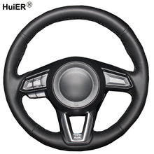 HuiER Hand Sewing Car Steering Wheel Cover Suede Leather For Mazda 3 Axela 2017-2019 For Mazda 6 Atenza 2017-2019 CX-3 CX-9 CX-5 2024 - buy cheap