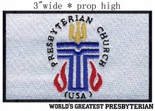 Presbyterian Flag 3"wide embroidery patch  for fire/entelechy/USA 2024 - buy cheap