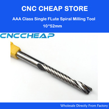 AAA Series 10*10*52MM Single Flute long Milling Cutter Carbide end mill tools CNC Router bit Length 100mm 2024 - buy cheap