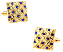 Новый дизайн розница по Заводской Цене мужские запонки медный материал золотой цвет синий кристалл запонки Бесплатная доставка 2024 - купить недорого
