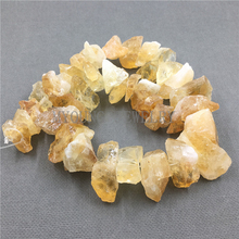 MY1012 15.5 Inch Full Strand Faceted Raw Yellow Quartz Cut Nugget Loose Stone Drilled Beads 2024 - buy cheap