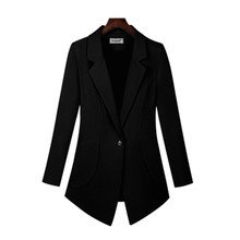 Женский Костюмный пиджак на осень и весну, новые женские блейзеры, облегающий офисный однотонный повседневный костюм большого размера 7XL с длинным рукавом, пальто A283 2024 - купить недорого