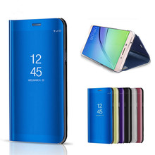 Чехол для смартфона Huawei P Smart P8 P20 P10 P9 lite Pro plus с откидной подставкой, зеркальный чехол для Huawei Mate 10 9 8 Lite Pro, чехлы 2024 - купить недорого