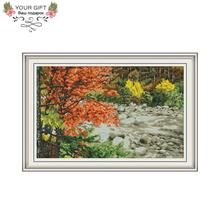 Joy Sunday FA016 Maple River 14CT 11CT Counted and Stamped Maple River Needlework Joy Sunday Cross Stitch Kits 2024 - buy cheap