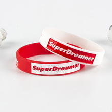 Pulseiras de silicone para coleção de superdreamer, pulseiras inspiradoras para estudantes, homens e mulheres, 170mm, 190mm, vermelho e branco, sh285, 1 peça 2024 - compre barato