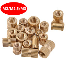 200pcs M2 M2.5 Brass Inserts Brass Double Pass Knurl Nut Embedded Fastener Brass Insert Knurled Nuts for Injection moulding 2024 - buy cheap