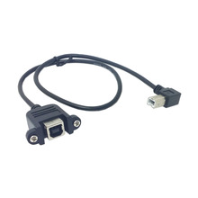 CY 90 градусов левый Угловой USB B Тип папа к женскому Удлинительный кабель с винтами для крепления на панель 50 см 2024 - купить недорого