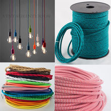 2m,3m,5m, or 10m/lot VDE certified 2 core Round Textile Electrical Wire Color Braided Wire Fabric Cable Vintage Lamp Power Cord 2024 - buy cheap