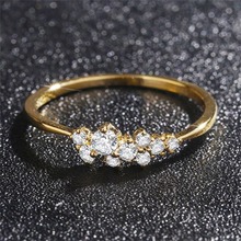 CHENGXUN White Crystal Gold Rings for Women Yellow Gold Color White Fashion Ring Women Anniversary Wedding Jewelry s 2024 - buy cheap