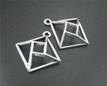 10pcs  Silver Color 3D Geometric Rhombus Handmade Charms Handmade Charms Pendants Jewelry Findings 31x27mm A1834 2024 - buy cheap
