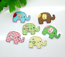 Botones de madera de elefante mezclado, cabujones planos para álbum de recortes, manualidades, Knopf, Bouton, decoración Kawaii, accesorios Diy, 50 Uds. 2024 - compra barato