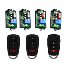 Controle remoto sem fio sku: 110v/220v, interruptor de controle remoto de 1 canal para portão de garagem