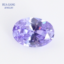 Size 2x3~18x25mm Oval Shape Cut 5A Lavender CZ Stone Synthetic Gems Cubic Zirconia For Jewelry Wholesale Free Shipping 2024 - buy cheap