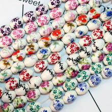 Wholesale 50pcs/lot 11x15mm Handmade Oval Flower Design Ceramic Beads Loose Porcelain Bracelet DIY Beads For Jewelry Making 2024 - buy cheap