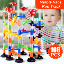 108 Uds DIY mármol de construcción carrera laberinto bolas el tipo de tubería de construcción de bloques de juguete educativos para los niños 2024 - compra barato