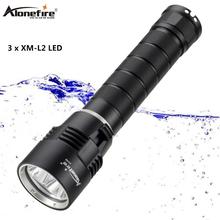 AloneFire-linterna de buceo DV55, 3 luces LED Cree L2, reflector subacuático, 18650 potentes 2024 - compra barato