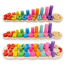 Children Wooden Montessori Pairing Toys Learn To Count Numbers Matching Digital Shape Match Early Education Teaching Math Toys 2024 - buy cheap