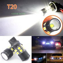 Yiastar 2 шт. 7440 5050 12SMD + Q5 светодиодный автомобильный указатель поворота Canbus Белый 6000 К 5,6 Вт стоп/сигналы стояночного тормоза резервная лампа 2024 - купить недорого