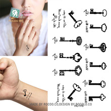 Body Art waterproof temporary tattoos paper for men and women Sex simple black key design small tattoo sticker HC1170 2024 - buy cheap