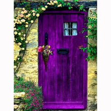 Full Square/Round Drill 5D DIY Diamond Painting "Beautiful Purple Door" 3D Embroidery Cross Stitch Mosaic Home Decor KBL 2024 - buy cheap