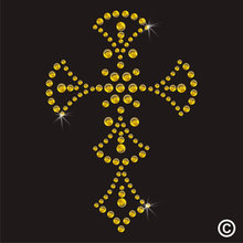 2 uds./lote de parches de transferencia de diamantes de imitación con diseño de Cruz dorada, fijación en caliente, para camisa 2024 - compra barato