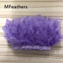 10 metros de luz púrpura esponjoso hermoso pavo plumas cinta flecos recorte de plumas de pavo para disfraces de Carnaval DIY ropa 2024 - compra barato