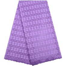 Purple African Cotton Swiss Voile Lace Fabric High Quality Swiss Voile Lace In Switzerland With Stones African Lace Labric S1599 2024 - buy cheap