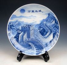 China azul blanco gran pared China pintado a mano Placa de porcelana (marca qianlong) plato de decoración del hogar 2024 - compra barato