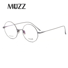 Muzz óculos de titânio puro feminino, óculos de armação ultraleve multiângulo para homens e mulheres, prescrição de miopia 2024 - compre barato