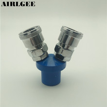 2 Way Pass Air Compressor Quick Connect Coupler Air Hose Distributor Coupling Tool 2024 - buy cheap