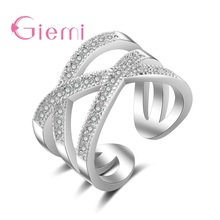 Factory Outlet 925 Sterling Silver  Opening Ring Inlaid Micro Cubic Zircon  Jewelry Fashion Women's Accessorie 2024 - buy cheap