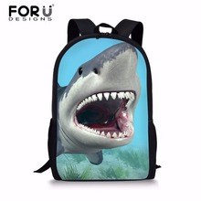 Forudesigns 3d tubarão impressão sacos de escola para adolescentes meninas mochila estudante ombro mochilas animais 2024 - compre barato