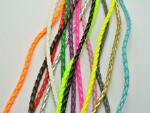Cuerda trenzada de cuero, cordón de joyería de Color mixto, 3mm, 10 colores, 10 metros 2024 - compra barato