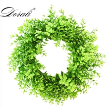 Guirnalda de plantas artificiales para puerta delantera, guirnalda de Hojas de hierba verde grande de 50cm para decoración de fiesta, ventana y pared, 1 ud. 2024 - compra barato