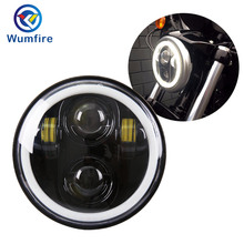 5.75 Motorcycle headlight Led Headlights Fit 5.75" H4 Headlamp With Angel Eye For  Bike Sportsters XL XG XR VRSCD Dyna 2024 - buy cheap