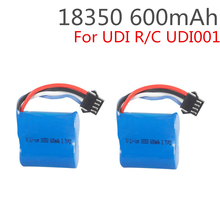 1/2PCS7.4v (3,7 v * 2) batería de lipo de 3,7 v 600mAh 18350 15c Lipo batería para UDI001 UDI 001 barco RC batería lipo de 18350 2024 - compra barato